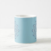 Mug Monogramme de fleurs bleues Abstraites (Centre)