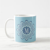 Mug Monogramme de fleurs bleues Abstraites (Gauche)