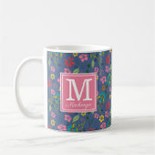 Mug Monogramme de fleurs de Bohême (Gauche)