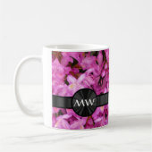 Mug monogramme de fleurs de Rhododendron rose (Gauche)