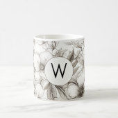 Mug Monogramme de fleurs modernes (Centre)