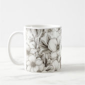 Mug Monogramme de fleurs modernes (Gauche)