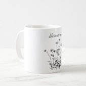 Mug Monogramme de fleurs sauvages simples  (Devant gauche)