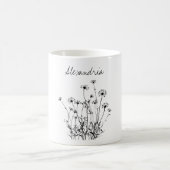 Mug Monogramme de fleurs sauvages simples  (Centre)