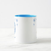 Mug Monogramme de flocon de neige de Noël personnalisé (Centre)