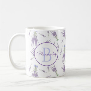 Mug Monogramme de flûte de fleurs de lavande sec rust