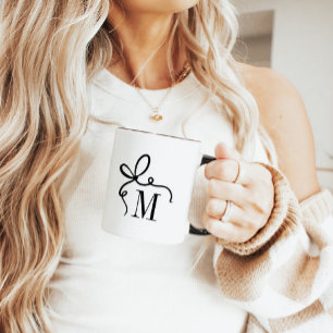 Mug Monogramme de fond tiré à la main personnalisé