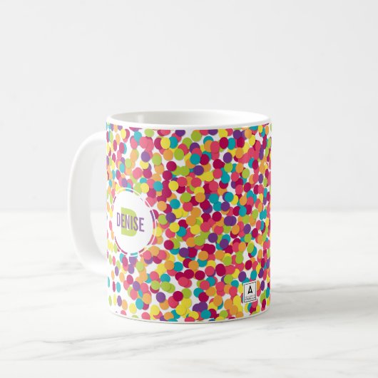 Mug Monogramme de Funfetti (Devant gauche)