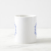 Mug Monogramme de gerbe de poisson étoilé bleu et blan (Centre)