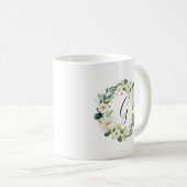 Mug Monogramme de germe blanc (Devant droit)