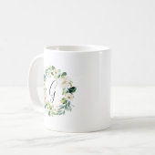 Mug Monogramme de germe blanc (Devant gauche)