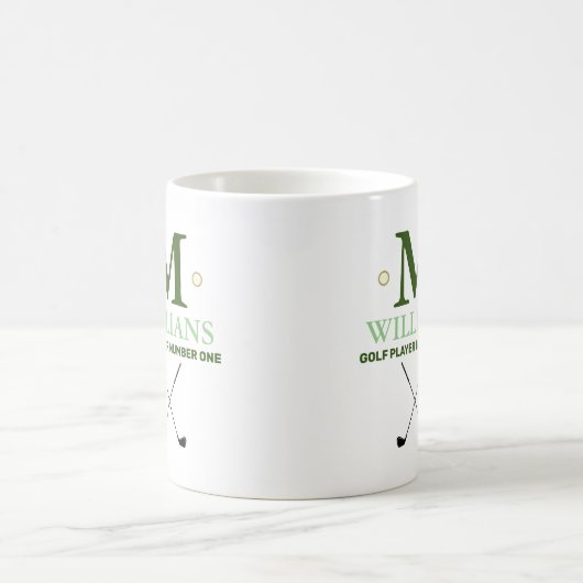 Mug Monogramme de golf moderne (Centre)