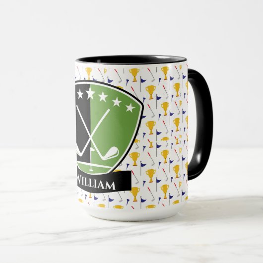 Mug Monogramme de golfeurs (Devant droit)