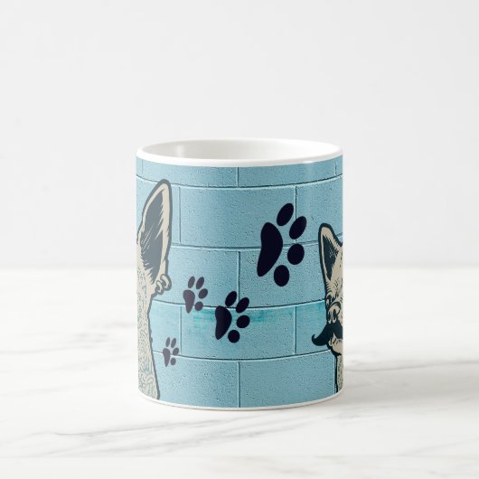 Mug Monogramme de graffiti Mustache Chihuahua (Centre)