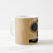 Mug Monogramme de guitare acoustique en bois vieilli (Devant gauche)