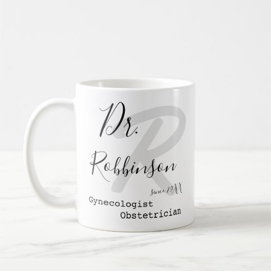 Mug Monogramme de gynécologue obstétricien sur mesure (Gauche)