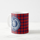 Mug Monogramme de Hamilton Clan Red et Royal Blue Tart (Devant gauche)