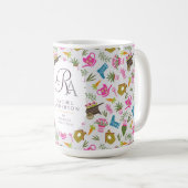 Mug Monogramme de jardinier gris (Devant droit)
