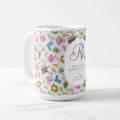 Mug Monogramme de jardinier gris (Devant gauche)