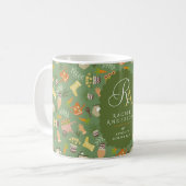 Mug Monogramme de jardinier vert (Devant gauche)
