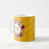 Mug MONOGRAMME DE LA couronne de Noël Célébrer Jésus J (Devant gauche)