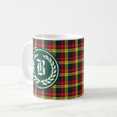 Mug Monogramme de la famille Buchanan rouge et jaune T (Devant gauche)