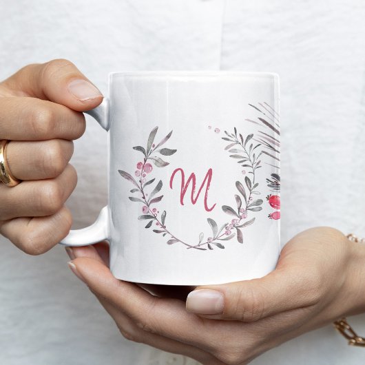 Mug monogramme de la famille de Noël