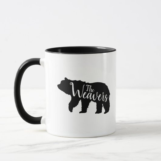 Mug Monogramme de la famille des ours rustiques (Gauche)