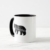 Mug Monogramme de la famille des ours rustiques (Devant gauche)