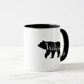 Mug Monogramme de la famille des ours rustiques (Devant droit)