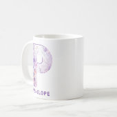 Mug Monogramme de la fée Lilac personnalisé P (Devant gauche)