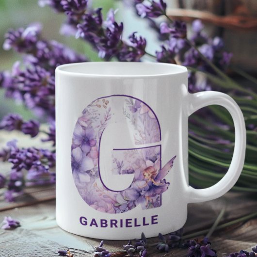 Mug Monogramme de la fée Lilac personnalisée G