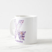 Mug Monogramme de la fée Lilac personnalisée X (Devant gauche)
