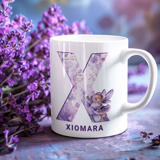 Mug Monogramme de la fée Lilac personnalisée X