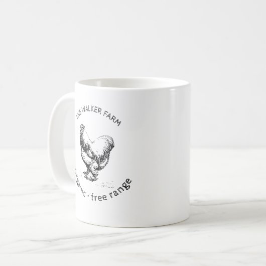 Mug monogramme de la ferme de poulet rustique (Devant gauche)