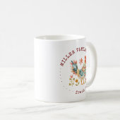 Mug Monogramme de la ferme familiale de poulet folk (Devant droit)