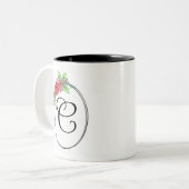 Mug monogramme de la flore de corail (Devant gauche)