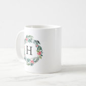 Mug Monogramme de la forêt de vacances (Devant gauche)