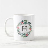 Mug Monogramme de la forêt de vacances (Gauche)