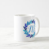 Mug Monogramme de la marine bleue Première couronne de (Devant droit)