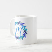 Mug Monogramme de la marine bleue Première couronne de (Devant gauche)