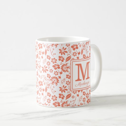 Mug Monogramme de la pêche de corail (Devant droit)