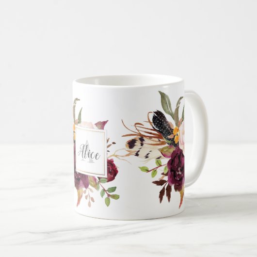 Mug Monogramme de la servante Marsala (Devant droit)