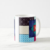 Mug Monogramme de la surface composée en patchwork (Devant droit)