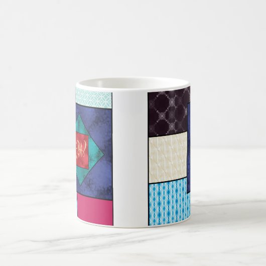 Mug Monogramme de la surface composée en patchwork (Centre)