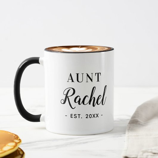 Mug monogramme de la tante personnalisée
