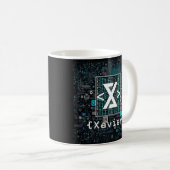 Mug Monogramme de la technologie de codage Ai - Xavier (Devant droit)