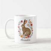 Mug Monogramme de Lapin d'Art Populaire (Gauche)