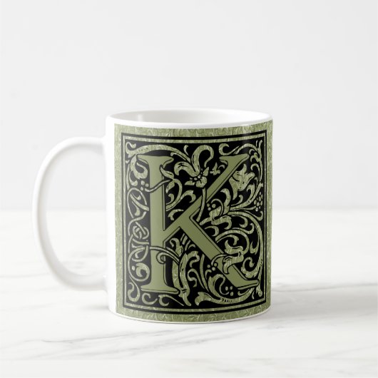 Mug Monogramme de lettre de la lettre K premier (Gauche)
