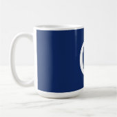 Mug Monogramme de lettre initiale bleu blanc simple (Gauche)